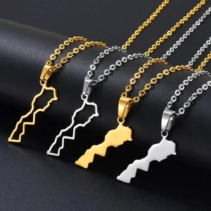 Morocco Map Necklace