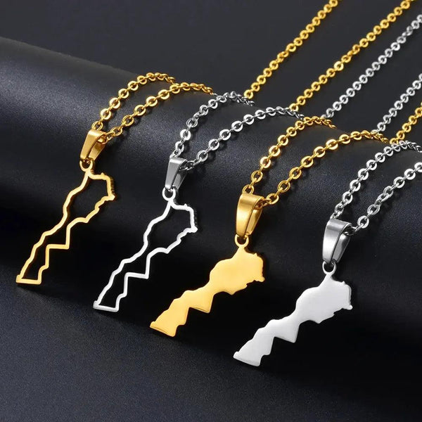Morocco Map Necklace