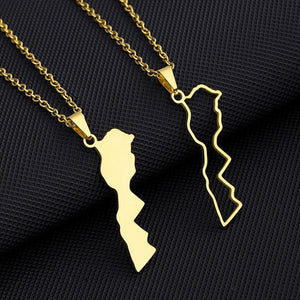 Morocco Map Necklace