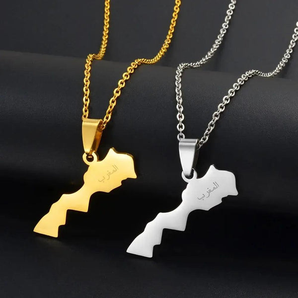 Morocco Map Necklace