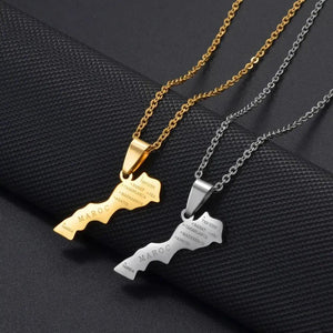 Morocco Map Necklace