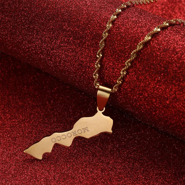 Morocco Map Necklace