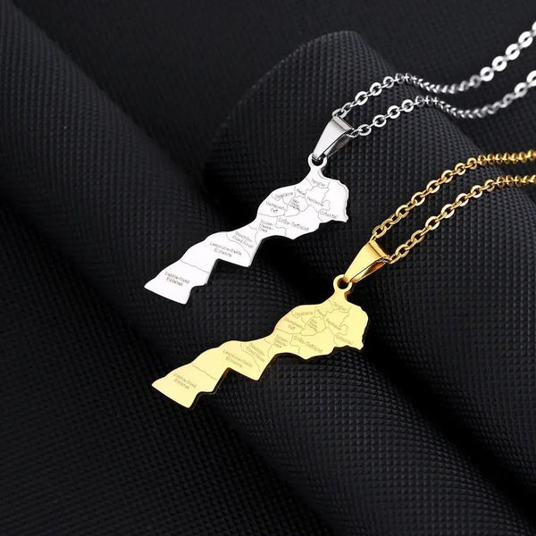Morocco Map Necklace