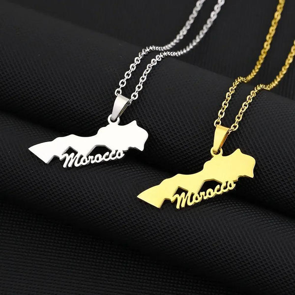 Morocco Map Necklace