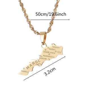 Morocco Map Necklace