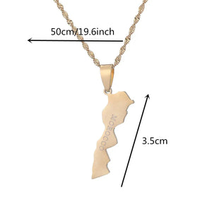 Morocco Map Necklace