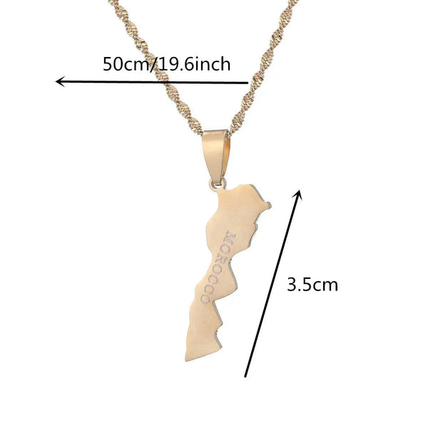 Morocco Map Necklace