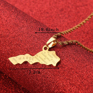 Morocco Map Necklace