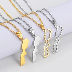 Morocco Map Necklace