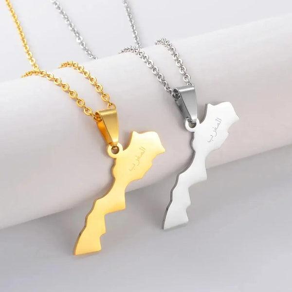 Morocco Map Necklace