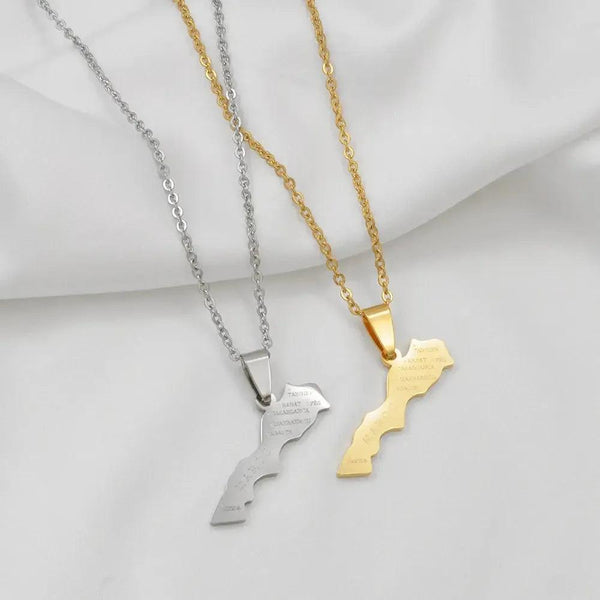 Morocco Map Necklace