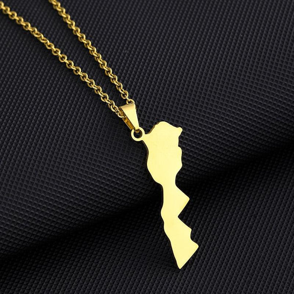 Morocco Map Necklace