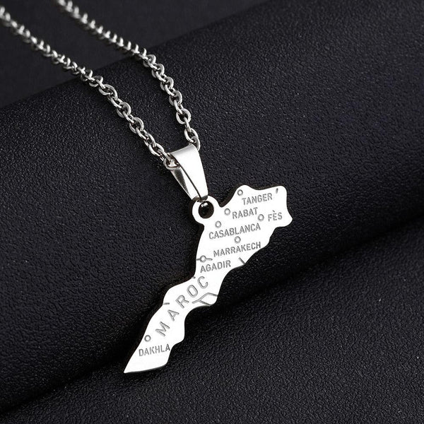 Morocco Map Necklace