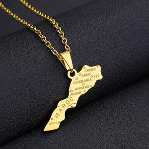 Morocco Map Necklace