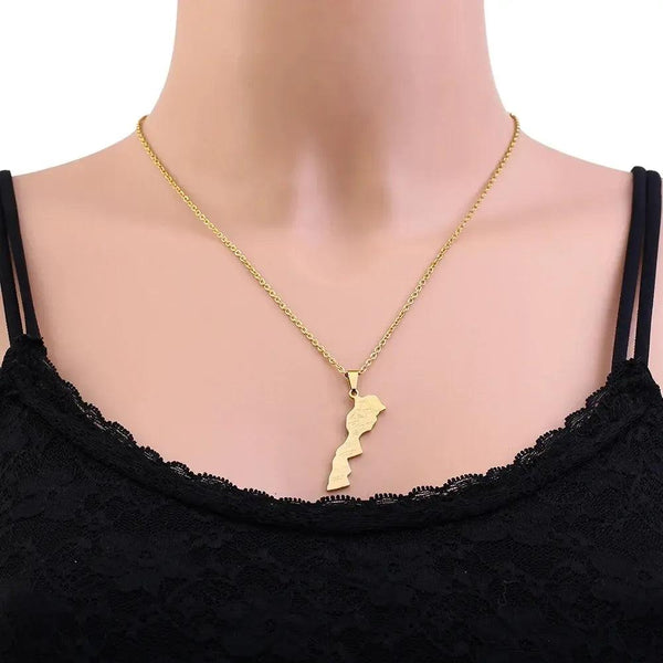 Morocco Map Necklace