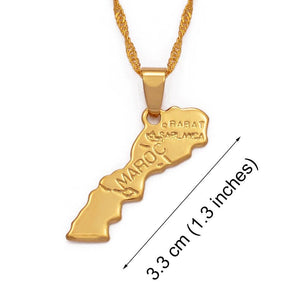 Morocco Map Necklace