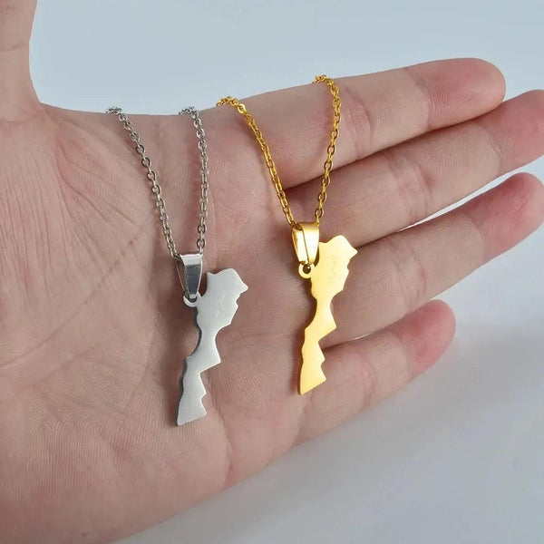 Morocco Map Necklace