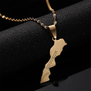 Morocco Map Necklace