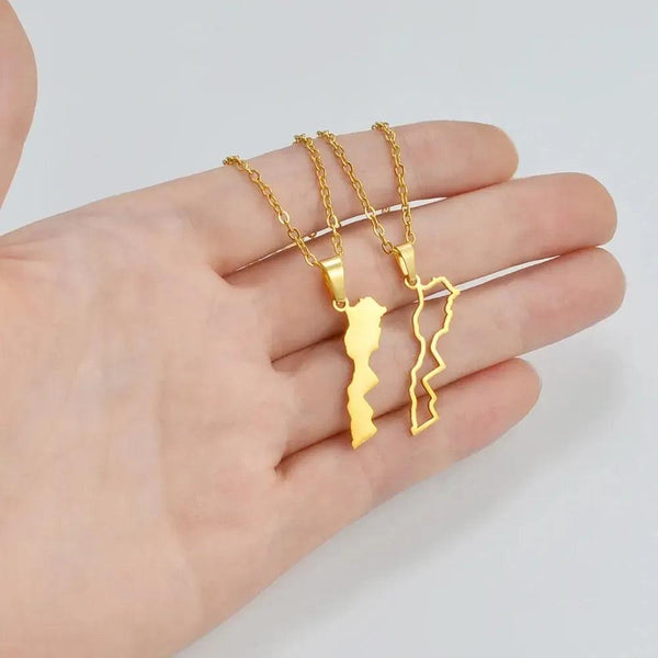 Morocco Map Necklace