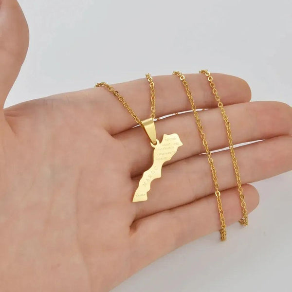 Morocco Map Necklace
