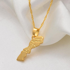 Morocco Map Necklace