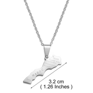 Morocco Map Necklace