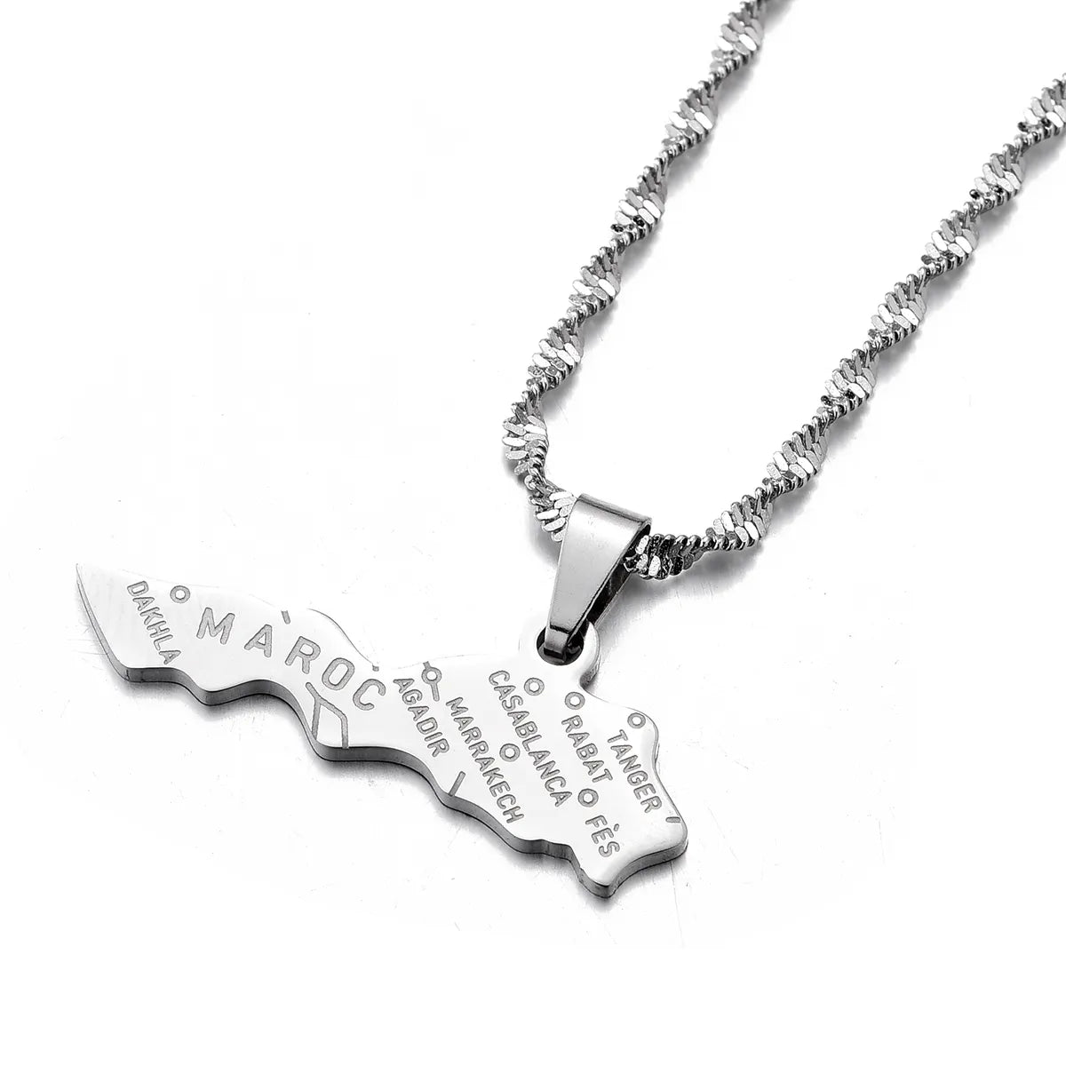 Morocco Map Necklace