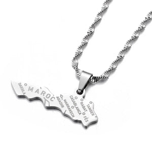 Morocco Map Necklace