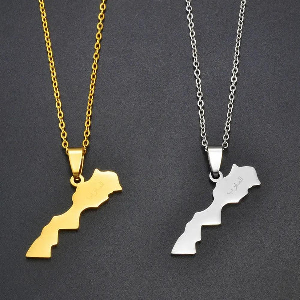 Morocco Map Necklace