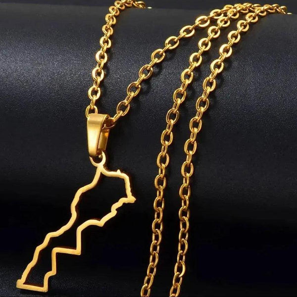 Morocco Map Necklace