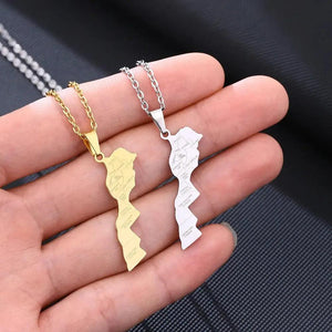 Morocco Map Necklace