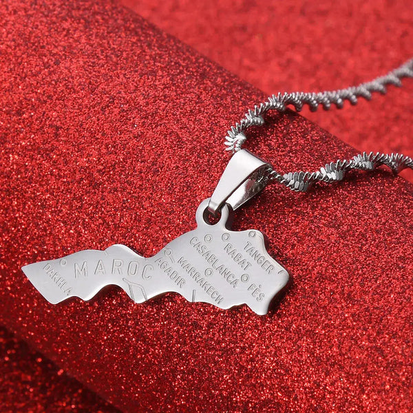 Morocco Map Necklace