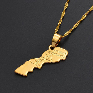 Morocco Map Necklace