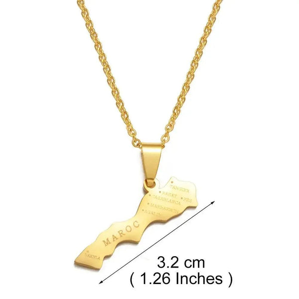 Morocco Map Necklace
