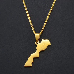 Morocco Map Necklace