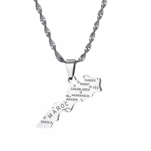 Morocco Map Necklace