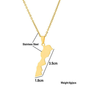 Morocco Map Necklace