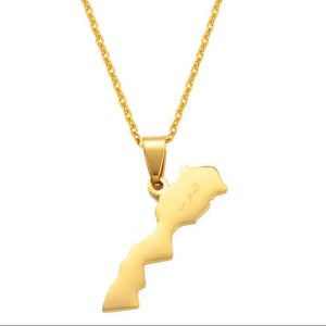 Morocco Map Necklace