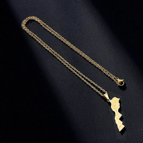 Morocco Map Necklace