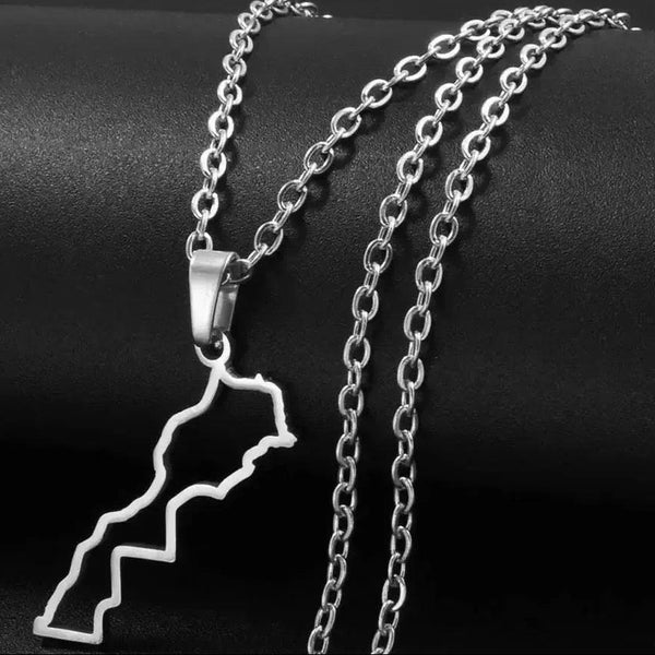 Morocco Map Necklace