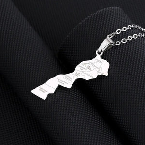 Morocco Map Necklace