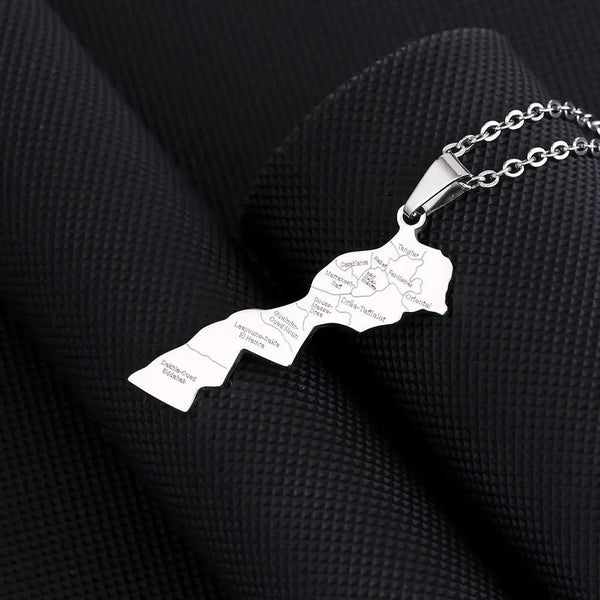 Morocco Map Necklace