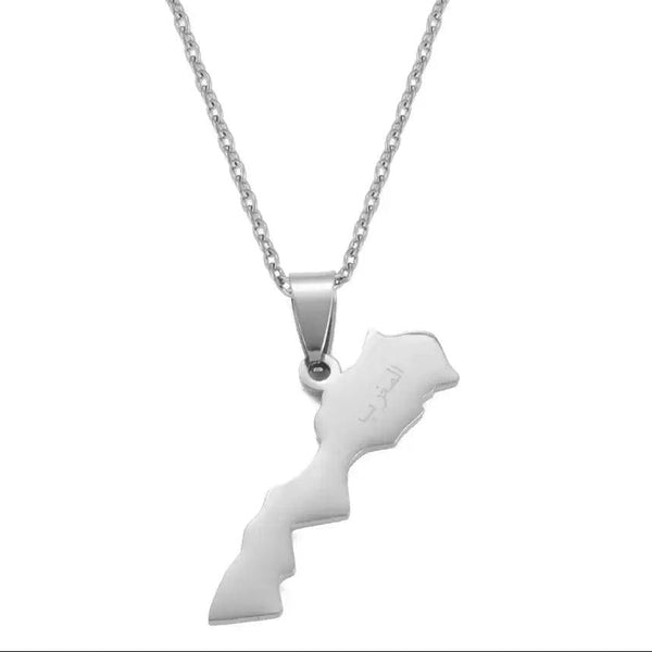 Morocco Map Necklace