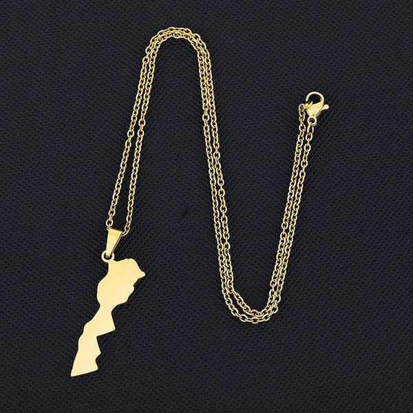 Morocco Map Necklace