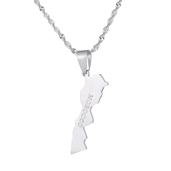 Morocco Map Necklace