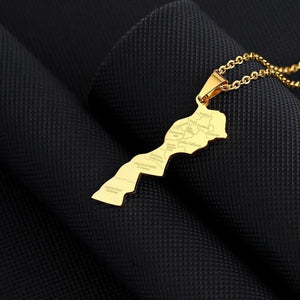 Morocco Map Necklace