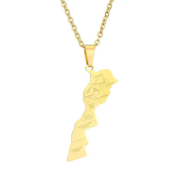 Morocco Map Necklace