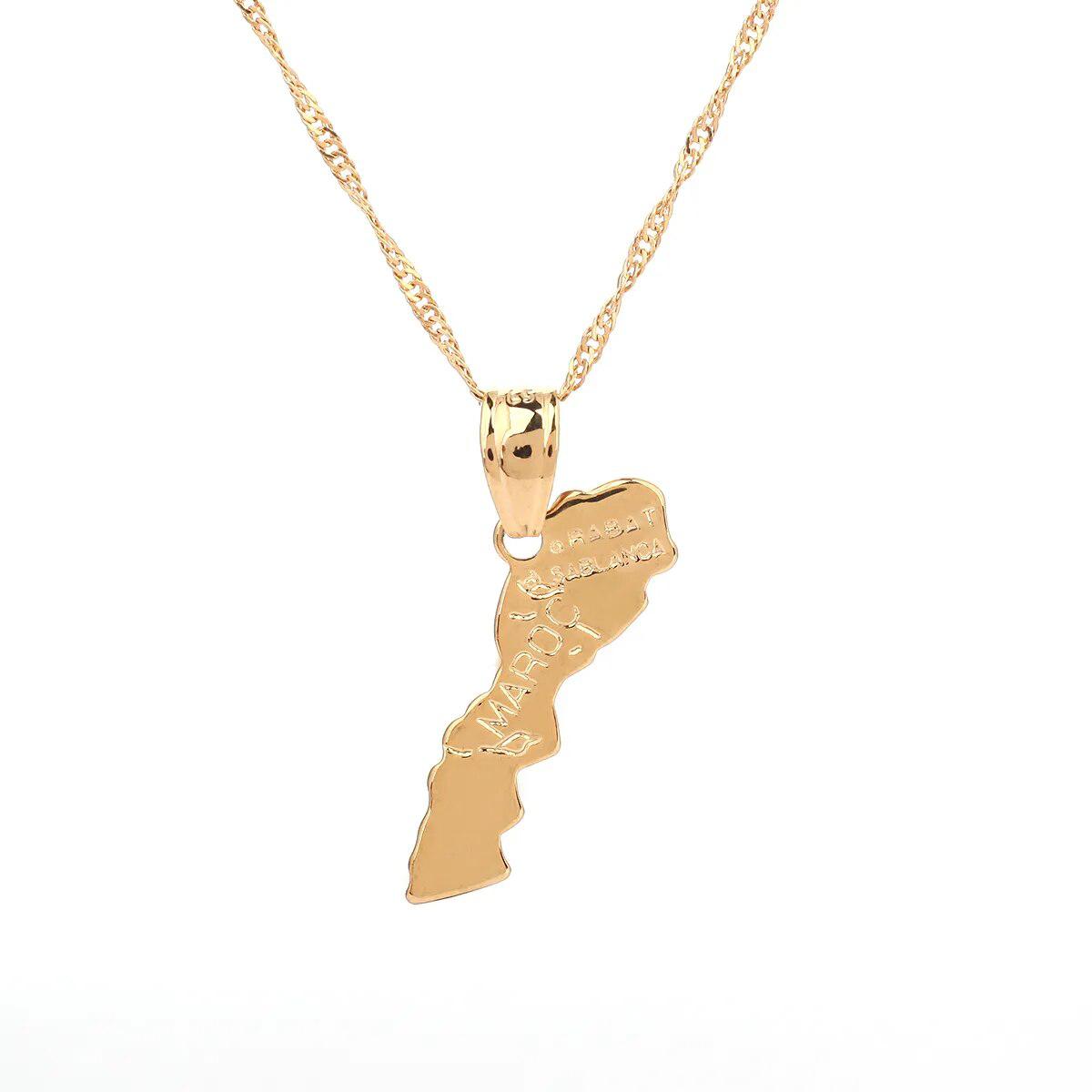 Morocco Map Necklace