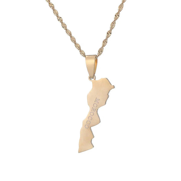 Morocco Map Necklace