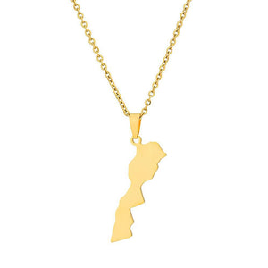 Morocco Map Necklace